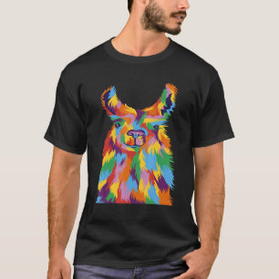 Camiseta Lhama Retro Vintage Alpaca Animal Colorido