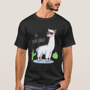 Camiseta Lhama Sem Problama Lhama Design de Cacto