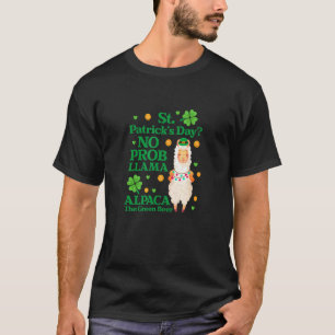 Camiseta Lhama Sem Problema Cerveja Verde Alpaca Dia de São