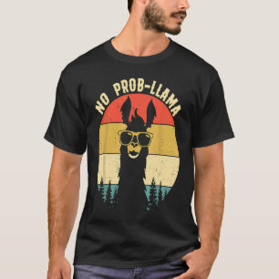 Camiseta Lhama Sem Problema Gráfico de Lhama Alpaca Vintage