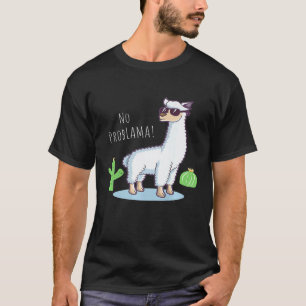 Camiseta Lhama Sem Problema Lama Design de Cacto Premium