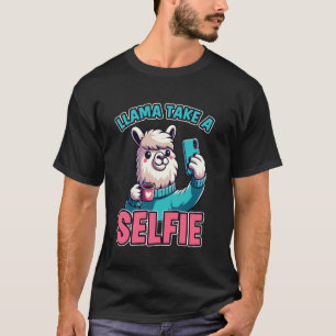 Camiseta Lhama Tire Uma Selfie Design De Humor De Lhama Eng