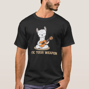 Camiseta Lhama Tocando Guitarra Escolha Sua Arma