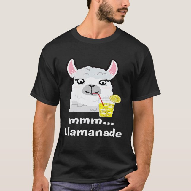 CAMISETA LHAMA TOMANDO UM COPO DE LIMONADA REFRESCANTE (Frente)