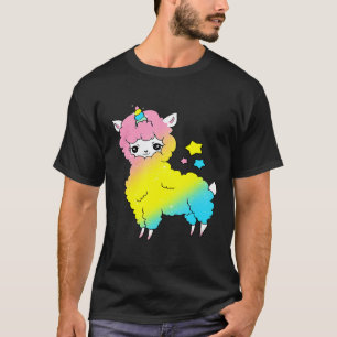 Camiseta Lhama Unicórnio Mágico Fofo Llamacórnio