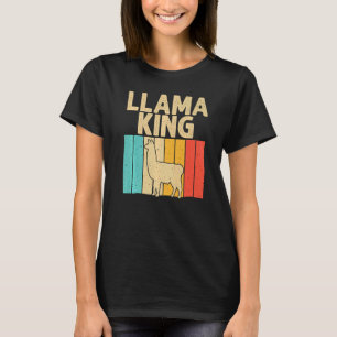 Camiseta Lhama Vintage Para Homens Avô Pai Animal Alpaca