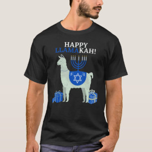 Camiseta Lhamaca Alpaca Fofa Feliz Hanukkah Llama Judia