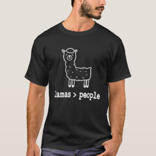 Camiseta Lhamas Ama animais mais que Pessoas