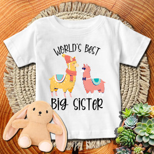 Camiseta Lhamas Coloridas Melhor Irmã Mais Velha do Mundo