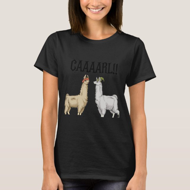 Camiseta Lhamas Com Chapéus Carl  (Frente)