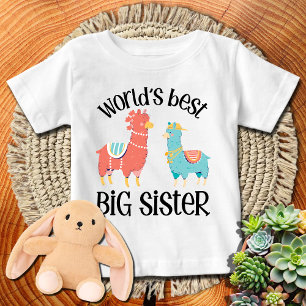 Camiseta Lhamas Fofas 🦙 Melhor Irmã Mais Velha do Mundo