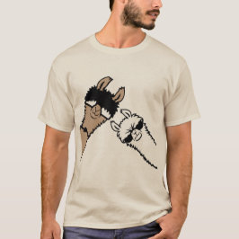 Camiseta Lhamas Legais Usando Óculos de Sol Amigo Animal Di