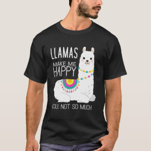 Camiseta Lhamas Me Faz Feliz Você Não É Muito Engraçado Alp