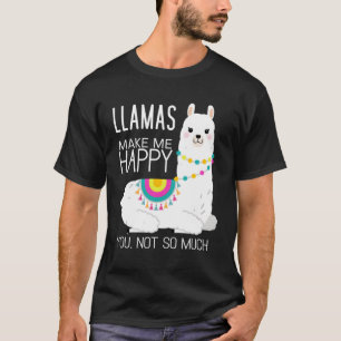 Camiseta Lhamas Me Faz Feliz Você Não Muito Alpaca