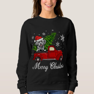 Camiseta Lhasa Apso Cachorro Caminhão Vermelho Feliz Natal 