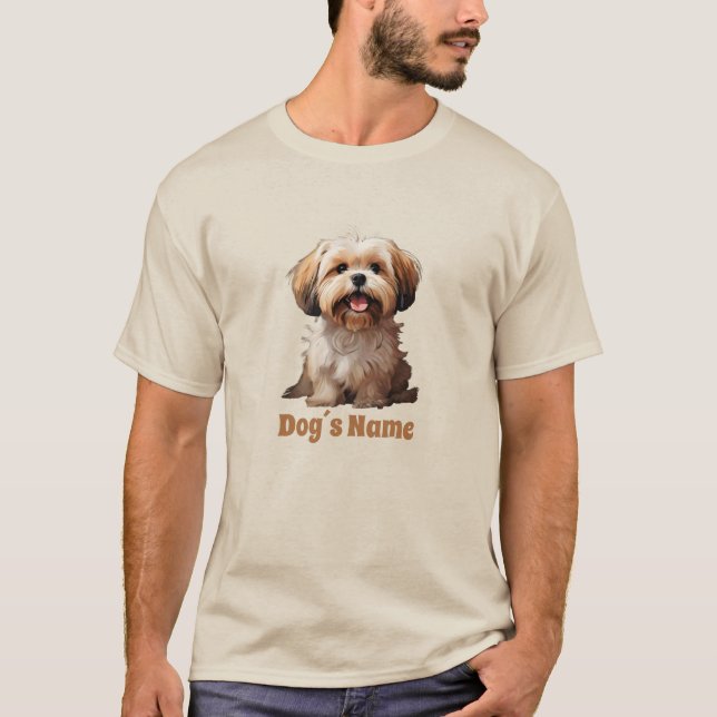 Camiseta Lhasa Apso Color Silhouette (Frente)