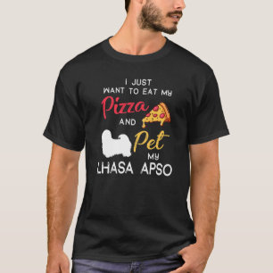 Camiseta Lhasa Apso Dog Pizza Proprietária de Natal Anivers