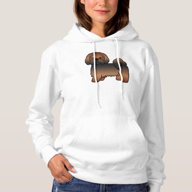 Camiseta Lhasa Apso Sable Vermelho Cachorro de Desenho Anim (Frente)