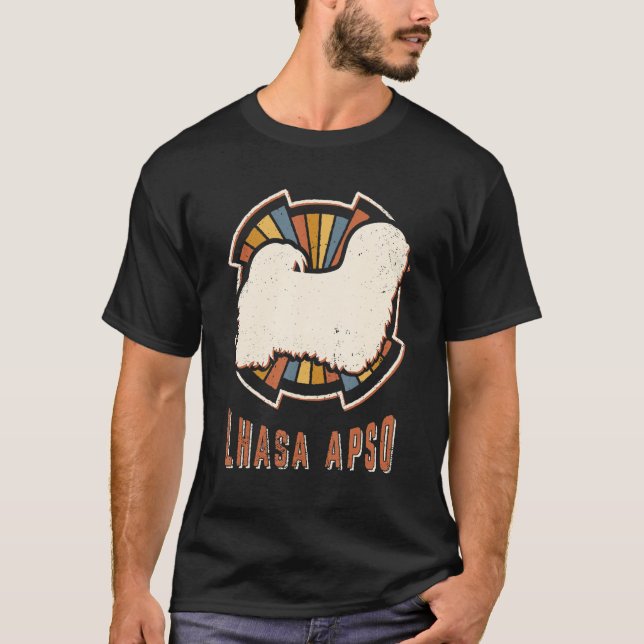 Camiseta Lhasa Apso Vintage Refletor Clássico (Frente)
