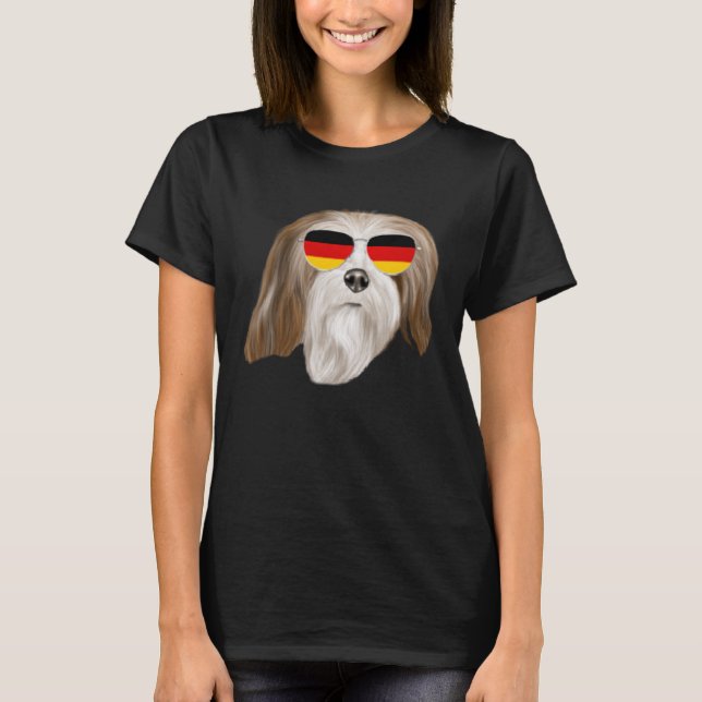 Camiseta Lhasa Apsos Dog Alemanha Pocket (Frente)