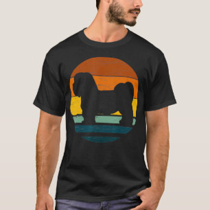 Camiseta Lhasapoo Vintage Retrô Mãe Pai Dog Gift