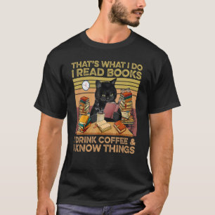 Camiseta Li livro tomo café Sei Coisas Livro de Gatos