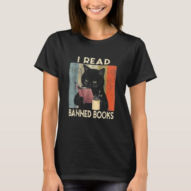 Camiseta Li Livros Banidos Leitura Negra Leitora de Gatos N (Frente)