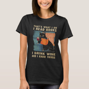 Camiseta Li livros, bebo vinho e sei de uma coisa