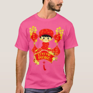 Camiseta Li Xi Me Por Favor, Flo Vermelho Vietnamita Ao Dai