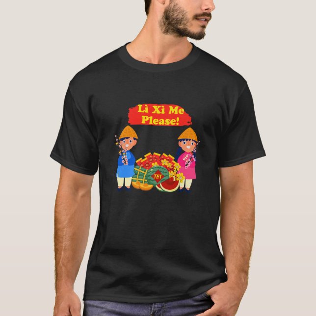 Camiseta Li Xi Me Por Favor Garoto Dotado Lunar Vietnamita  (Frente)
