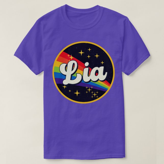 Camiseta Lia Rainbow No Space Vintage Style (Frente do Design)