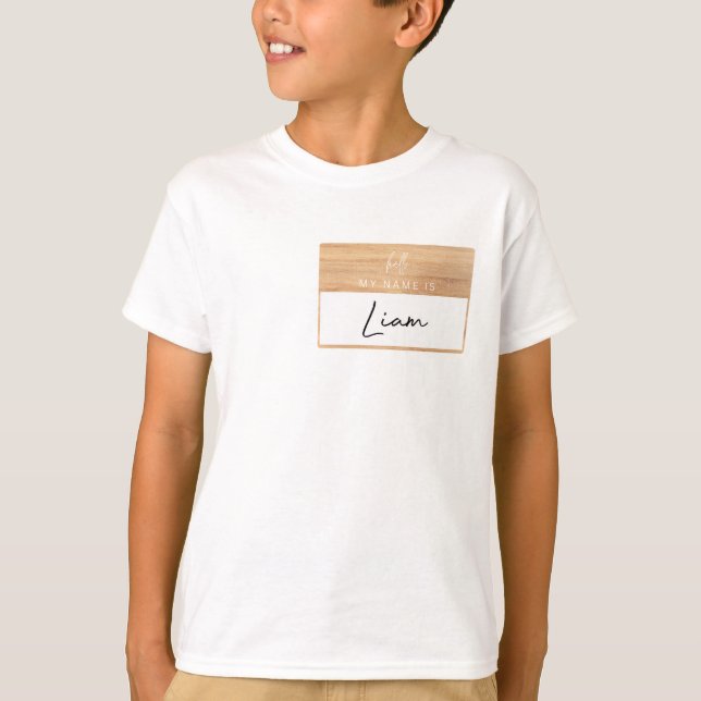 Camiseta Liam Name Shirt Boys Olá Meu Nome É Label Kids (Frente)