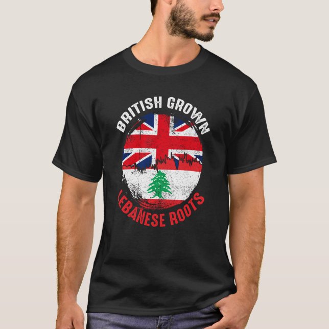 Camiseta Libaneses crescem Libaneses Vintage Flagres para H (Frente)