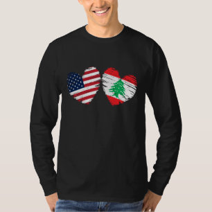 Camiseta Líbano Dia de os namorados Libanês Sinalizador Ame