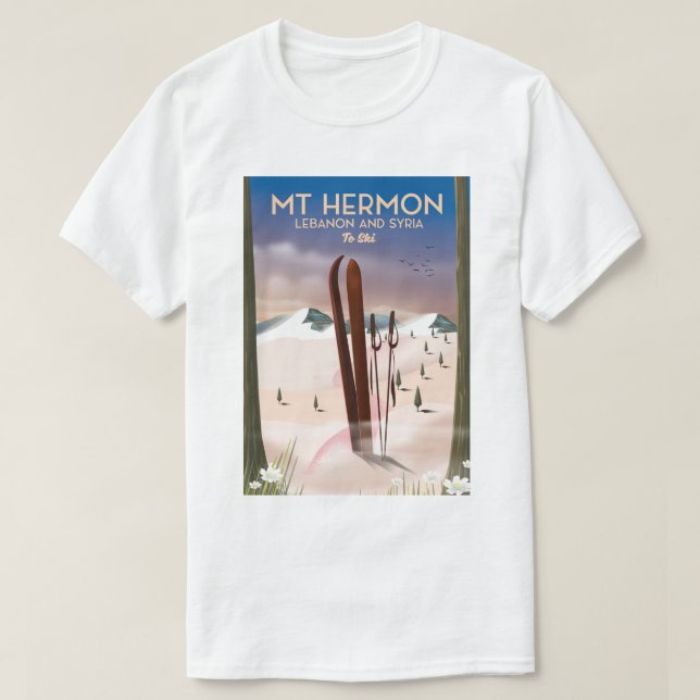 Camiseta Líbano e Síria Mt Hermon Ski (Frente do Design)