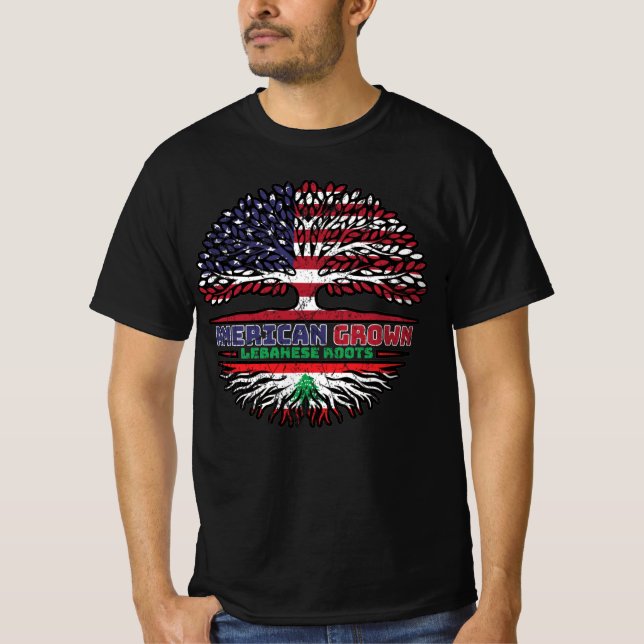 Camiseta Líbano Libanês EUA EUA EUA Estados Unidos (Frente)