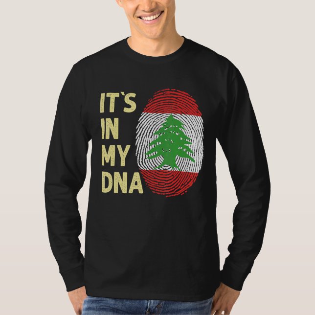 Camiseta Líbano: Minha Equipe De Bandeiras Do Dna Libanesa  (Frente)