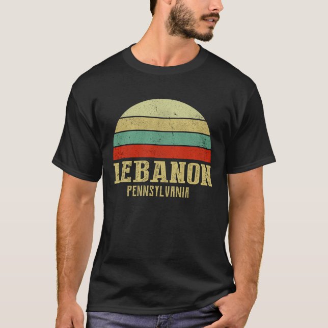 Camiseta LÍBANO PENNSYLVANIA Vintage Retro Sunset (Frente)