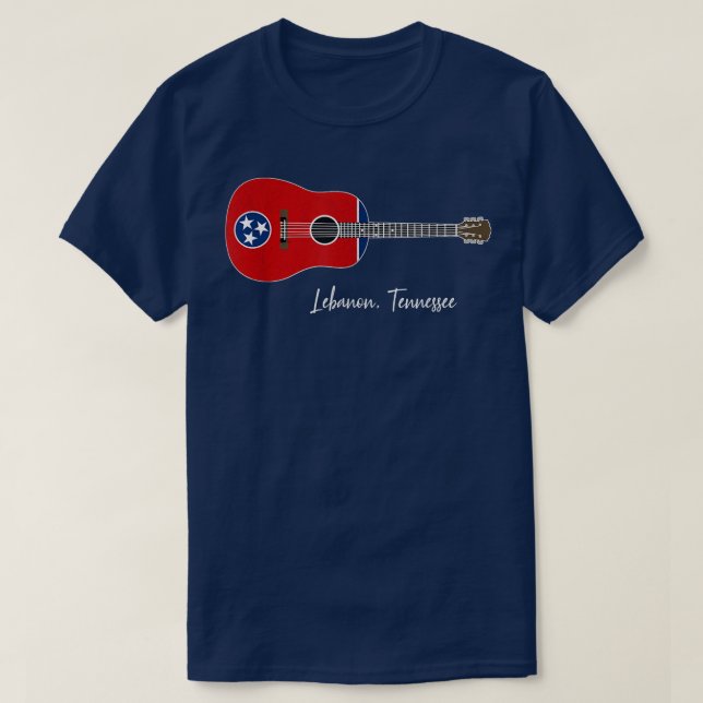 Camiseta Líbano Tennessee Guitar (Frente do Design)
