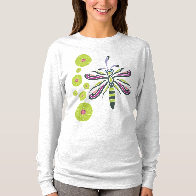 Camiseta Libélula com flores (Frente)