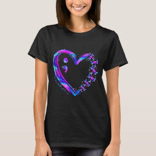 Camiseta libélula coração roxo azul prevenção conscientizaç
