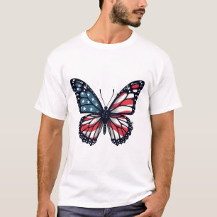 Camiseta Libélula da Bandeira Americana Patriótica 4 de Jul