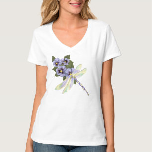 Camiseta Libélula e Pansies