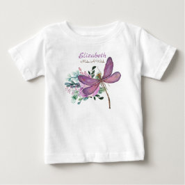 Camiseta Libélula Faça Um Desejo Roxo NOMEADO Presente Para
