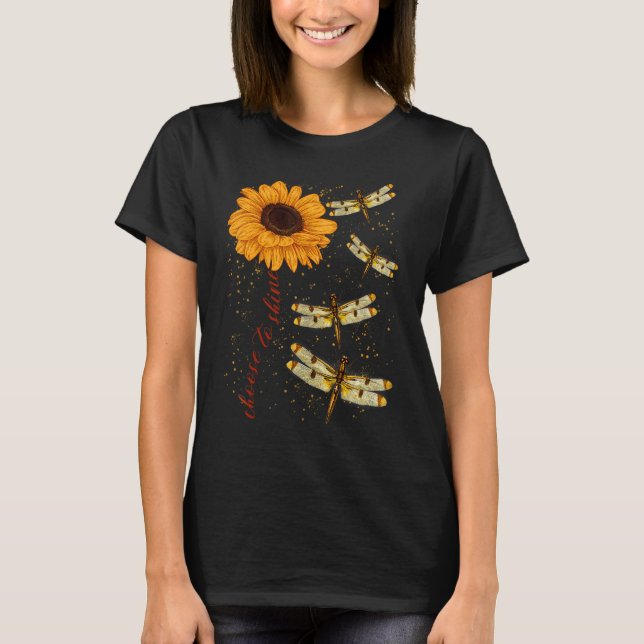 Camiseta Libélula Girassol Professor Mentalidade de Crescim (Frente)