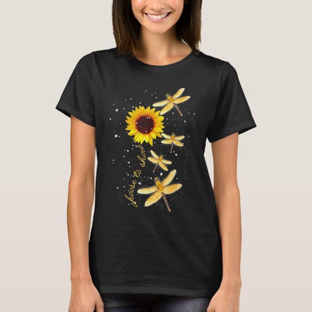 Camiseta Libélula Girassol Professor Mentalidade de Crescim (Frente)
