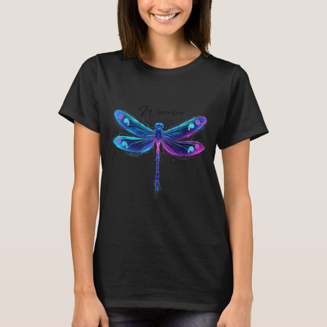 Camiseta Libélula Guerreira da Conscientização sobre Preven (Frente)