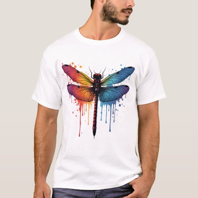 Camiseta Libélula Legal em Libélula pintada de cores (Frente)