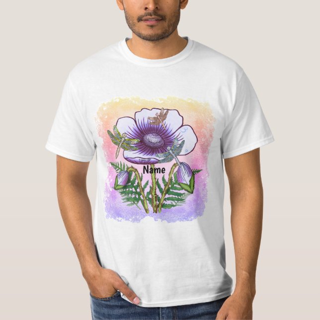 Camiseta Libélula Papoula Roxa (Frente)