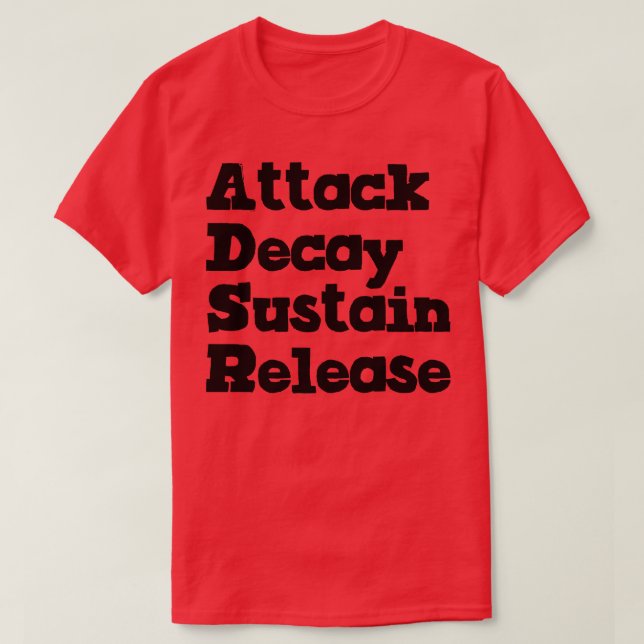 Camiseta Liberação de sustentação de decaimento de ataque (Frente do Design)
